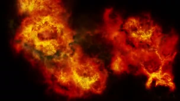 Massive explosions with black smoke. Check out my other fire backgrounds — Stock Video