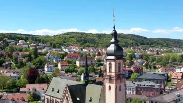 Tauberbischofsheim Uma Cidade Alemanha Cima — Vídeo de Stock