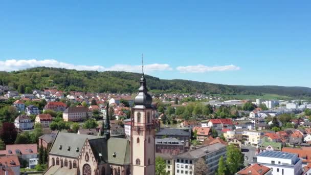 Tauberbischofsheim Una Ciudad Alemania Desde Arriba — Vídeos de Stock