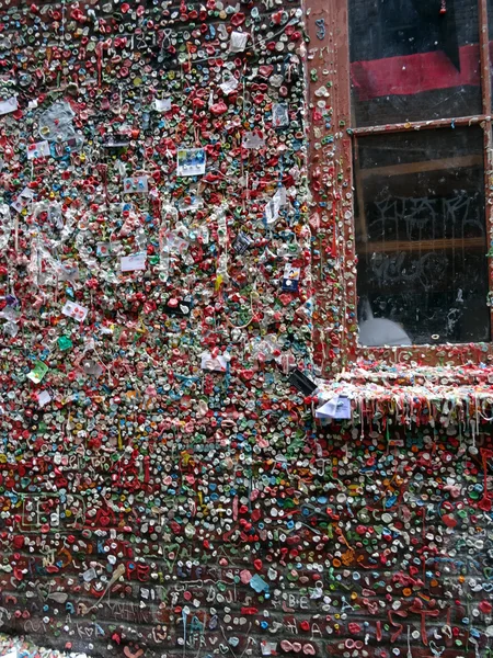 Close-up of The Market Theater Gum Wall and window — Stock Photo, Image