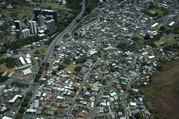 Aerial of Pali Highway and Nuuanu Valley Neighborhood — Stock Photo, Image