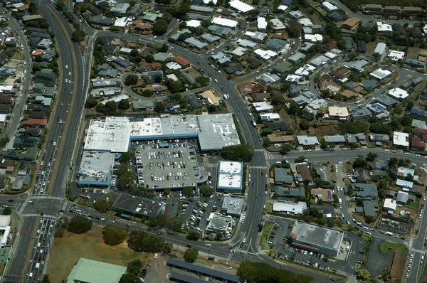 Aerial Likelike Highway Kam Shopping Center Surrounding Neighborhood Homes Condos — Stock Photo, Image