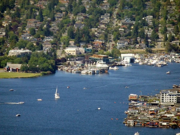 Aerial of Union Lake and Gas Works Park a Seattle — Foto Stock