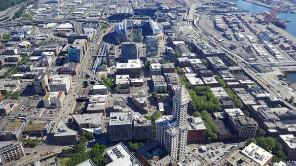 Letecký pohled na tribunách Centurylink Field a Safeco field — Stock fotografie