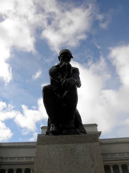 San Francisco November 2009 Profile Masterpiece Thinker Rodin Thinker Entrance — Stock Photo, Image