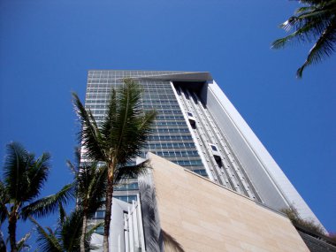 Honolulu-27 Nisan 2010: Ikonik Landmark Ilk Hawaiian Building, şu anda Hawaii eyaletinde en yüksek bina, şehir Honolulu.