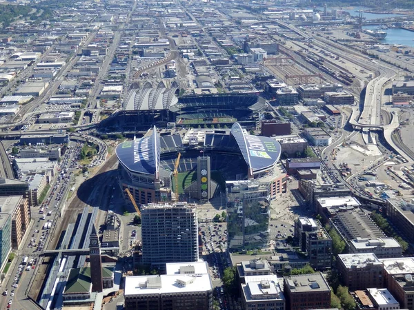 Aerial View of Centurylink Field och Safeco field — Stockfoto