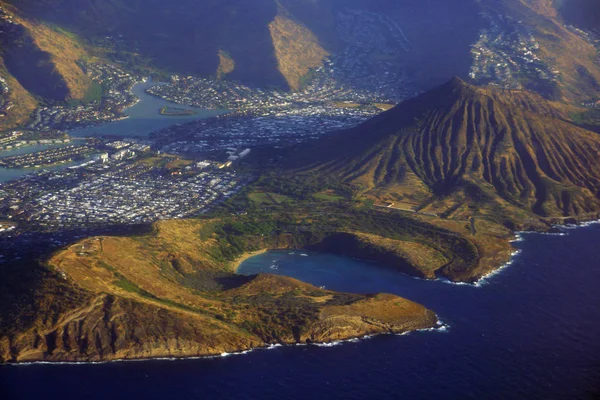 Aerial of Southeast corner of Oahu including Hawaii Kai, Koko He — Stock Photo, Image