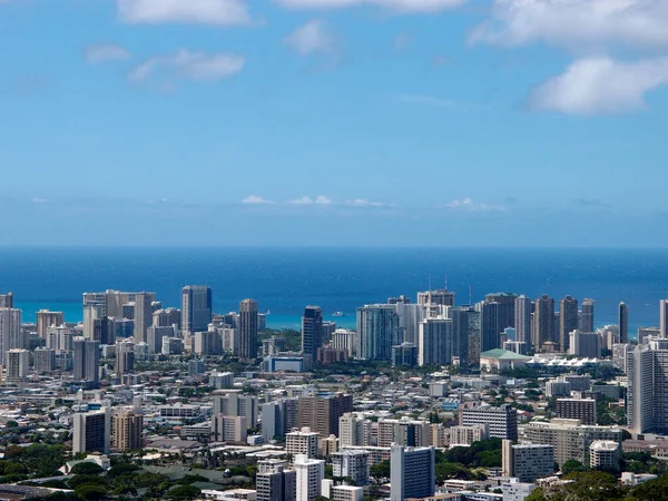 Aérea Honolulu Diamond Head Waikiki Edificios Parques Hoteles Condominios Con — Foto de Stock