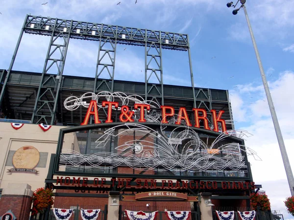 AT & T Park - Home of the Giants - Neon Sign during day — стоковое фото