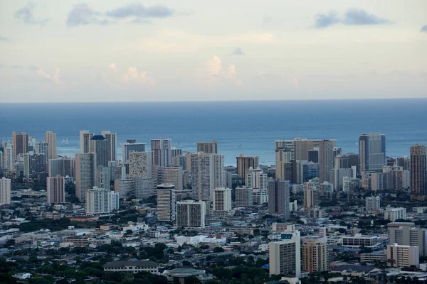 Aerea di Honolulu, Waikiki, Edifici, Parchi, Alberghi e Condomini — Foto Stock