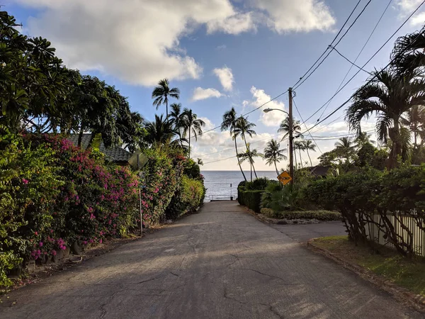 Strada Che Conduce All Oceano Kaalawai Honolulu Hawaii — Foto Stock