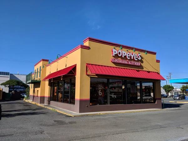 Honolulu Febrero 2018 Popeyes Louisiana Kitchen Una Cadena Comida Rápida — Foto de Stock