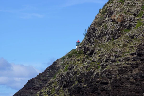 Makap Point Light Makapu Leuchtturm Auf Der Klippe Der Insel — Stockfoto