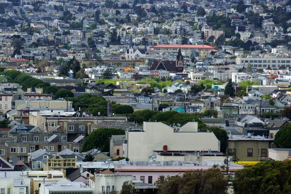 San Francisco Března 2016 Letecký Pohled Domy Automobily Cityscape Ulice — Stock fotografie