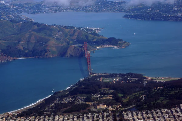 Puente Golden Gate San Francisco Condado Marin Visto Desde Aire — Foto de Stock