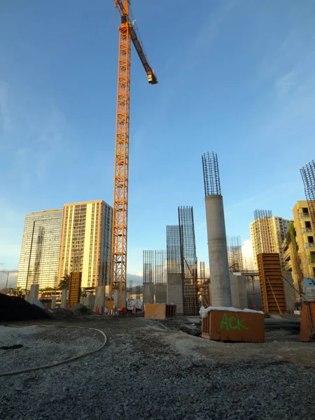 Honolulu Abril 2015 Condominio Lujo Ward Village Construcción Atardecer Kakaako —  Fotos de Stock