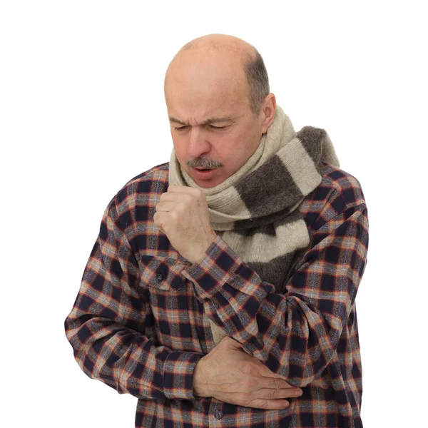 Sufrimiento de virus de la gripe, estornudos — Foto de Stock