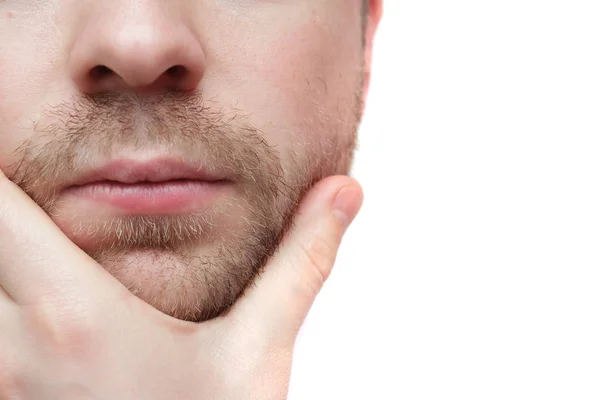 Cuidadosamente frotándose la barbilla —  Fotos de Stock