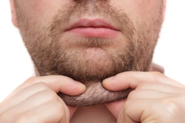 Young man with a double chin — Stock Photo, Image