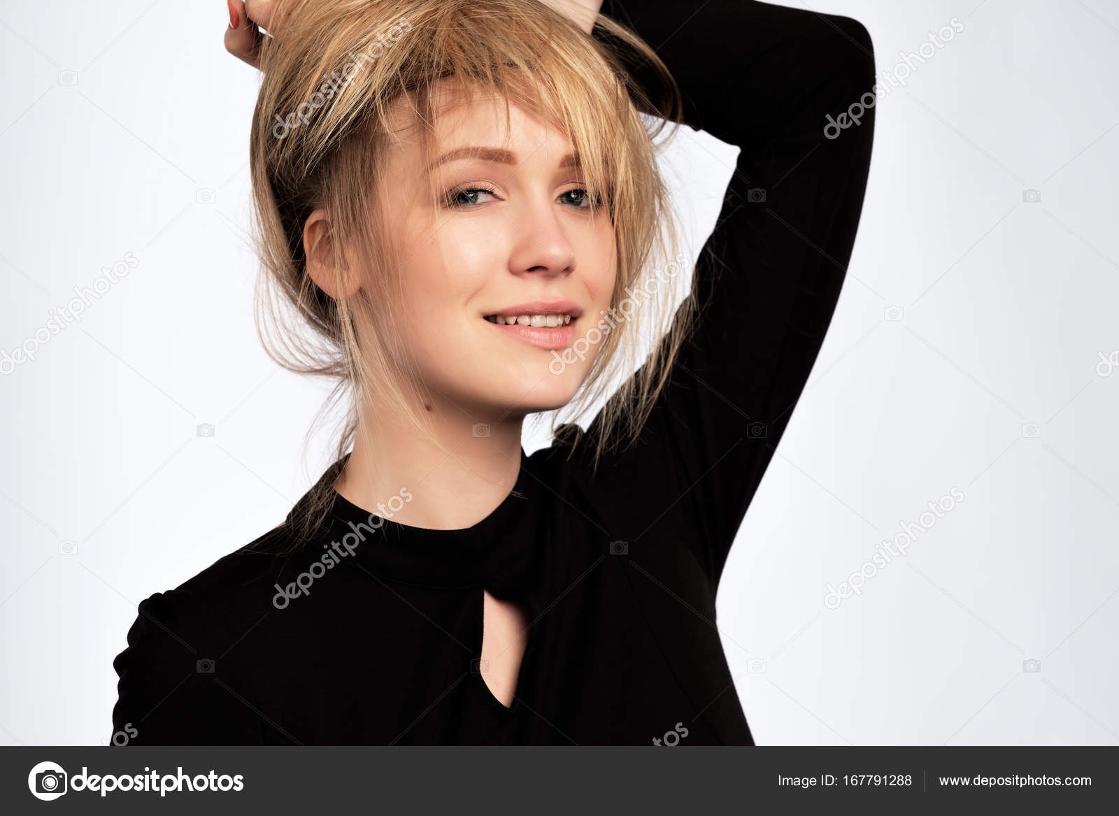 Glamour Fashion Woman With Long Blonde Hair And Natural Evening