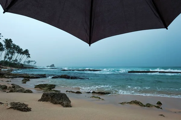 view on ocean during rain in sri lanka