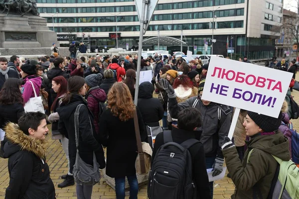 2017 Tér Nemzetgyűlés Szófia Bulgária Demonstrációs Támogat Részére Megerősítés Isztambuli — Stock Fotó