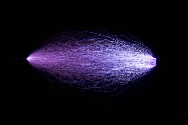 A series of spark electric discharges obtained with the help of Royalty Free Stock Photos