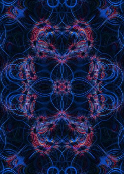 Mavi ve kırmızı ışık arka plan rotaları — Stok fotoğraf