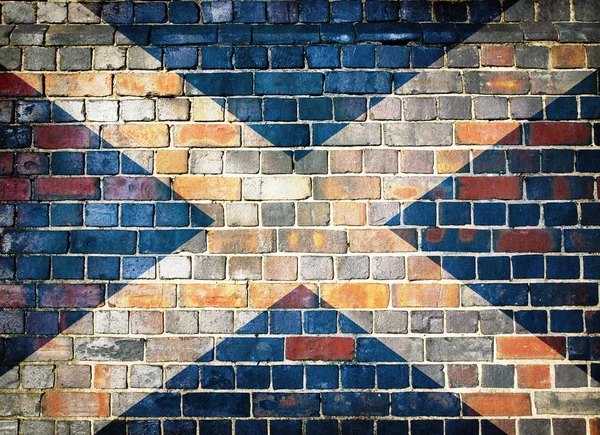 Bandera de Escocia sobre un fondo de pared de ladrillo — Foto de Stock