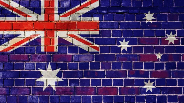 Australië vlag op een bakstenen muur — Stockfoto