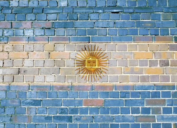 Argentina flag on a brick wall — Stock Photo, Image