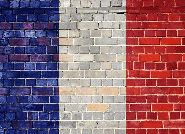 France flag on a brick wall — Stock Photo, Image