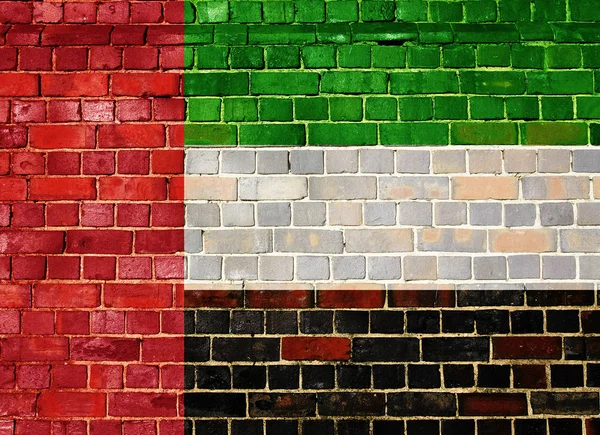 United Arab Emirates flag on a brick wall — Stock Photo, Image