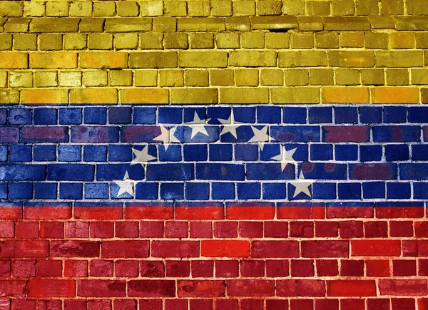 Venezuela flag on a brick wall — Stock Photo, Image