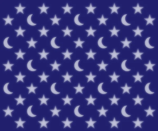 Moons and stars pattern — Stock Photo, Image