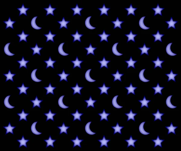Muster von Monden und Sternen — Stockfoto