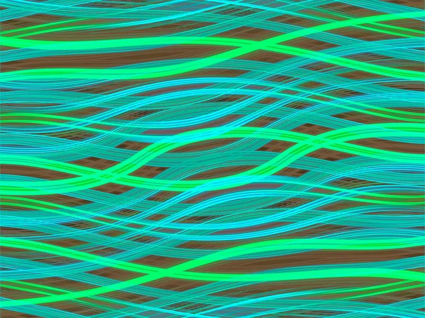 Linhas onduladas verdes e azuis — Fotografia de Stock