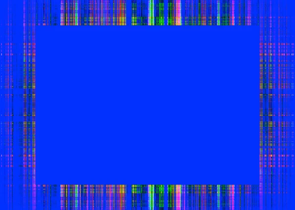 Garis kasar multiwarna bingkai pada biru — Stok Foto