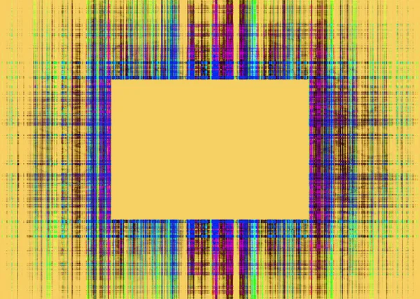 Veelkleurige ruwe lijnen frame op geel — Stockfoto