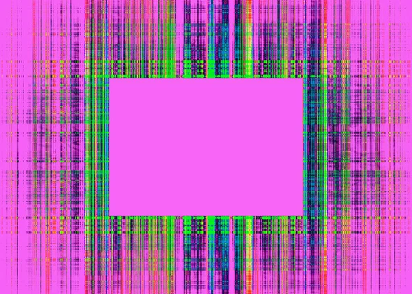 Multicoloured rough lines frame on pink — 스톡 사진