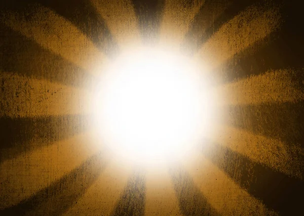 Yellow Sunburst Background White Glowing Centre Copy Space — Stock Photo, Image