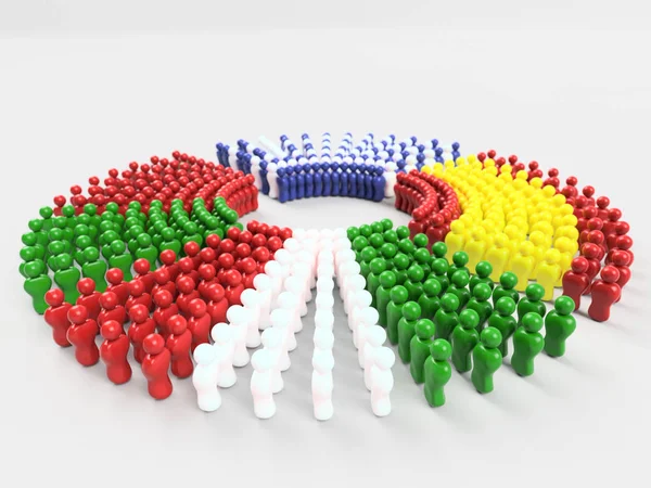  3D resimde domuzlara bayrak ülkeler 