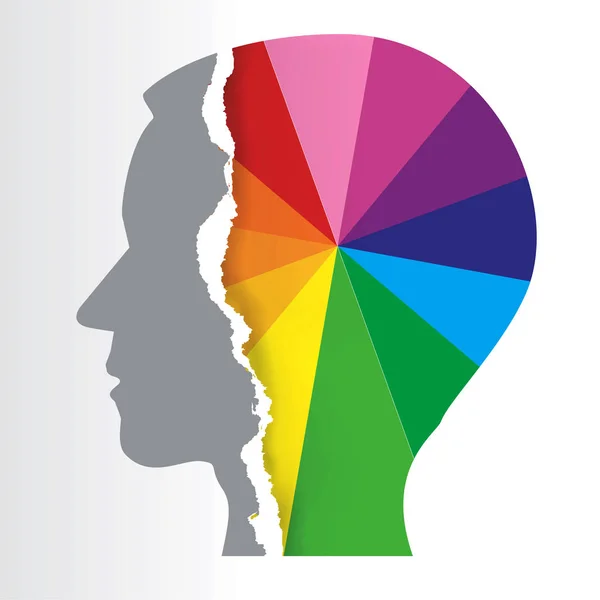 Αρσενικό κεφάλι με χαρτί χρωματολόγιο. — Διανυσματικό Αρχείο