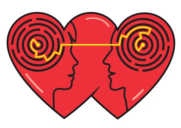 Psychologie van de liefde. — Stockvector