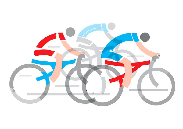 Carrera ciclista por carretera . — Vector de stock