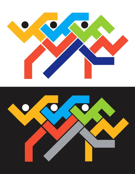 Runners race icons. — Stock Vector