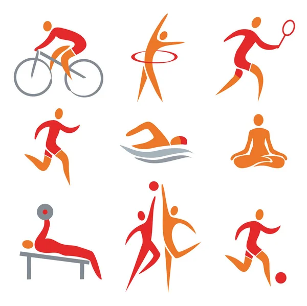 Iconos de fitness deportivo . — Archivo Imágenes Vectoriales