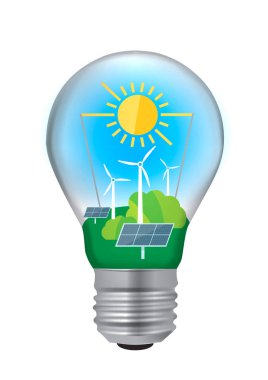 ampul yeşil enerji kavramı.