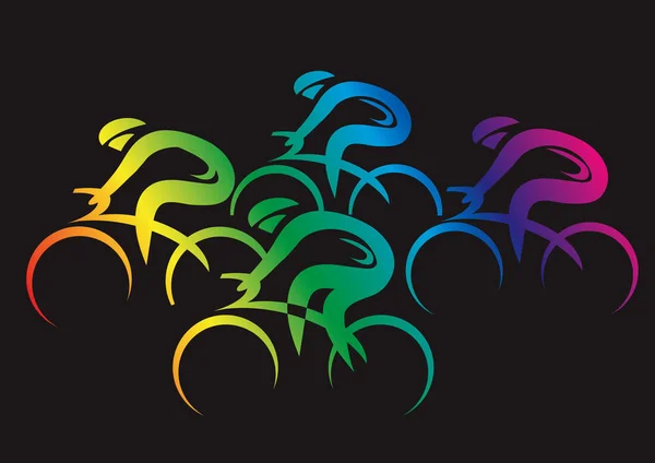 Peleton Ciclo Race colore arcobaleno . — Vettoriale Stock
